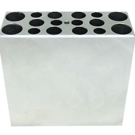 Bloco de Aquecimento Retangular, Alumínio ( BABY ) Para 16 seringas de 1,3 E 5 ml